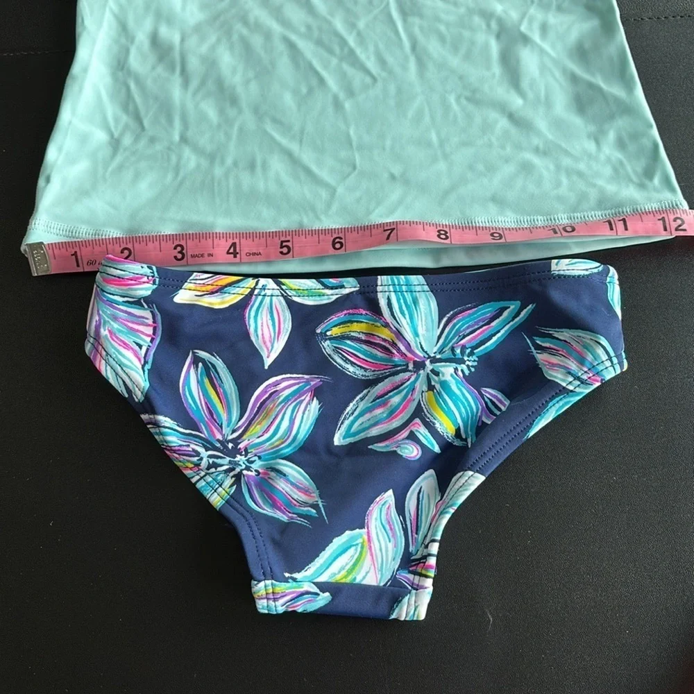Kanu Surf UPF 50+ Charlotte 2 piece bikini,floral bottom,long sleeve rashguard